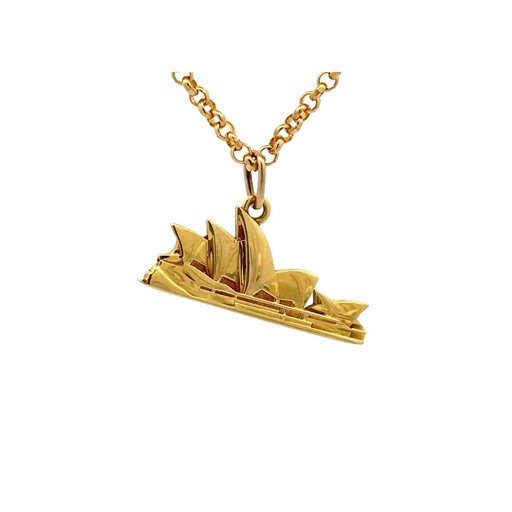 [22282] Opera House Pendant Or Charm In 18K Gold