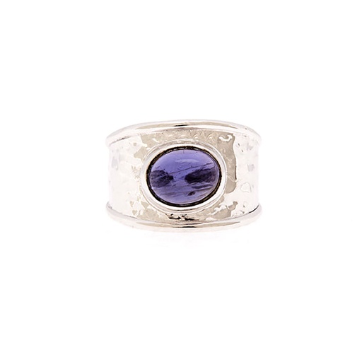 [23675] Iolite Ring In 18K White Gold