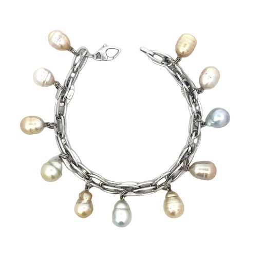 [17584] South Sea Pearl Bracelet 18ct White gold