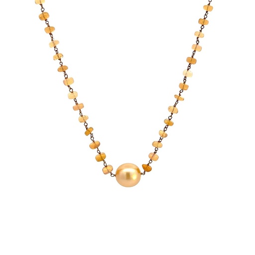 [26706SLEY18NOPALPEARL] Welo Opals & South Sea Pearl Necklace In 18ct