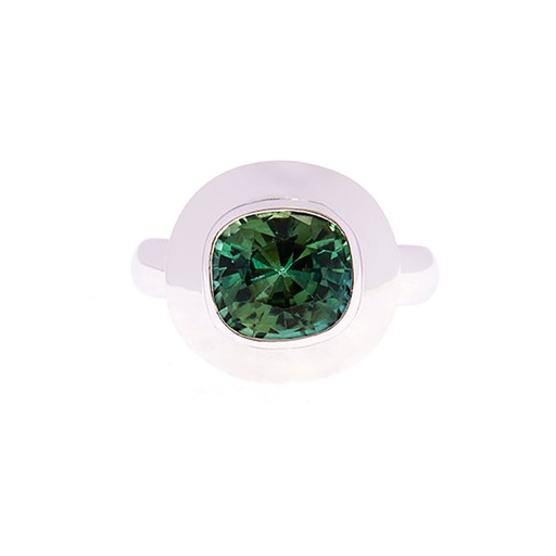 [24581] Indicolite Tourmaline Ring In 18K White Gold