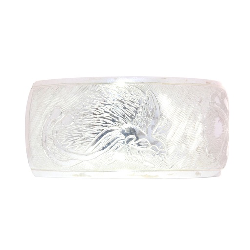 [24238] Silver Bird Of Paradise, Hibiscus & Butterfly Cuff