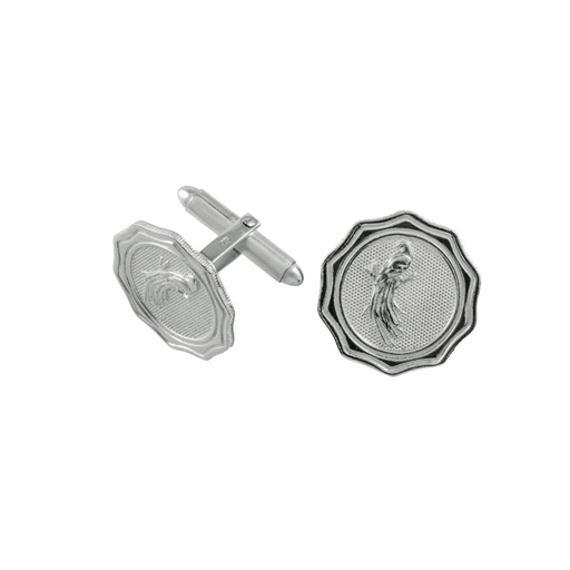 [26018] Silver Bird Of Paradise Cufflinks