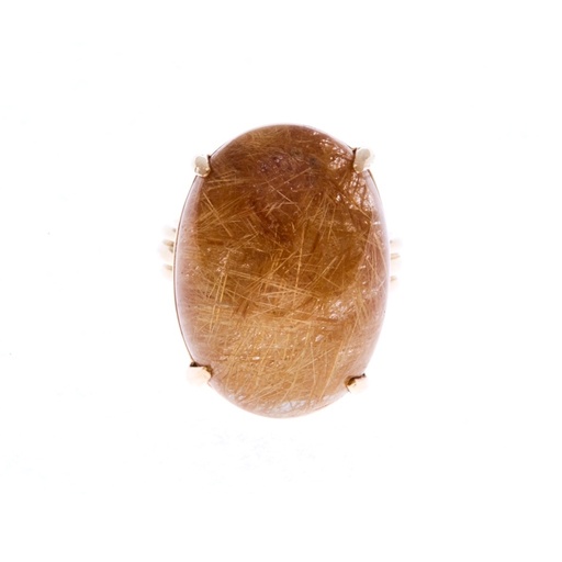 [22015] Rutilated Quartz Ring In 18k Yellow Gold