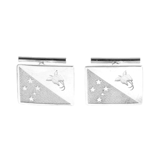 [24860] Silver Cufflinks |Papua New Guinea Flag