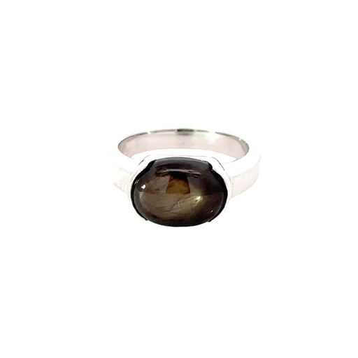 [22194] Golden Sheen Sapphire 9K White Gold Ring
