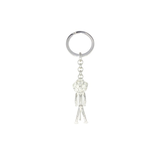 Silver Key Ring With Tribal Sepik Mask Man
