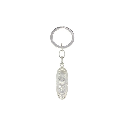 [JCSKEYRINGtribalmask] Silver Key Ring With Sepik Mask From Papua New Guinea