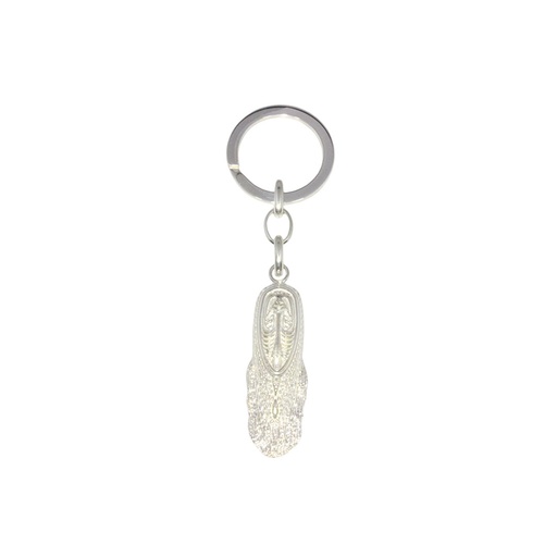 [JCSKEYRINGbeardedtribalmask] Silver Key Ring With Sepik Inspired Mask PNG Design