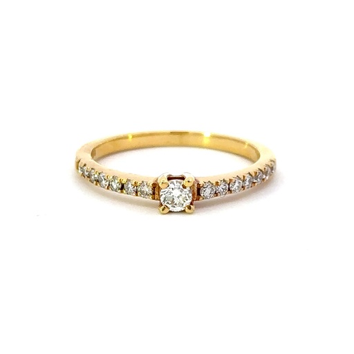 [21940JC18YRdiamonds] Diamond Centre And Diamond Band In 18K Yellow Gold
