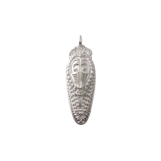 [22064] Tribal Pendant With Beard In Silver