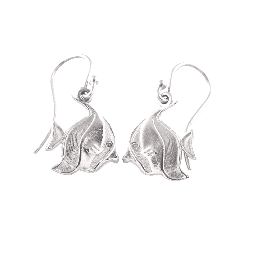 [JCSEangelfish] Silver Angelfish Earrings