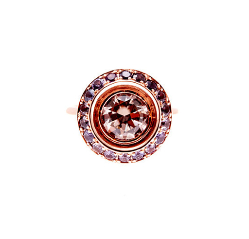 [21927] Zircon & Purple Sapphire Ring | 9ct Rose Gold