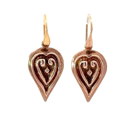 [18335] Leaf Shape Earrings | 9ct Rose Gold