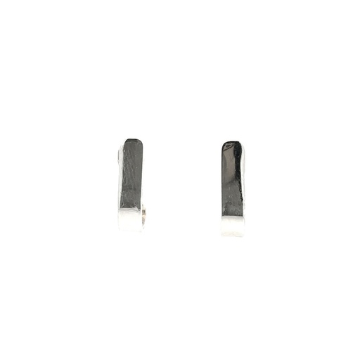 [25914SJCSEHOOPSTUD] Sterling Silver Half Curved J Hoop Stud Earrings