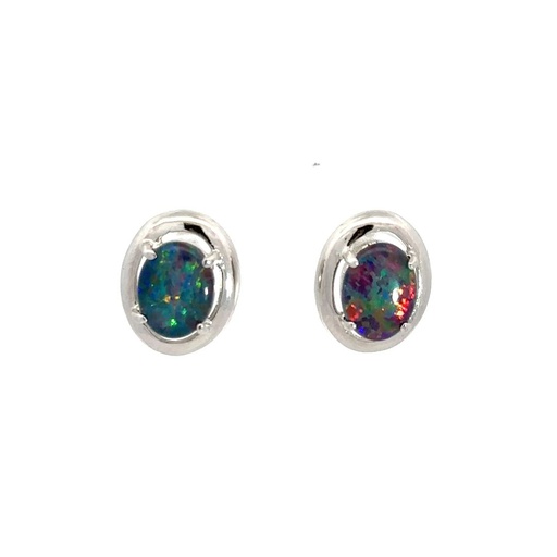 [25749SPGSETROP] Opal Earrings | Triplets In Sterling Silver