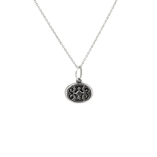 [21991JCSP] Pendant With Vintage Charm In Sterling Silver