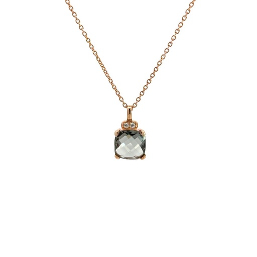 [25631SYBGPP] Sybella Smoky Quartz & Cubic Zirconia Necklace