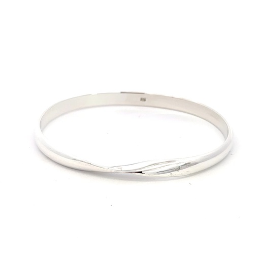 [25890SISBTWIST] Silver Infinity Bangle With Twist