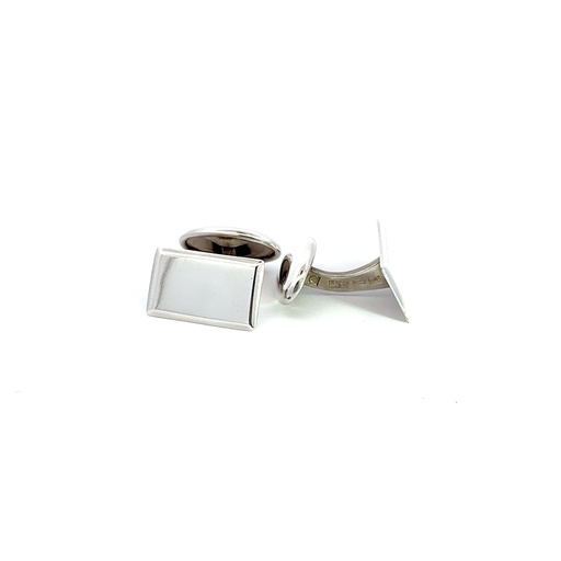 [15395SRWSCUFFLINKS] Sterling Silver Rectangle Shiny Cufflinks