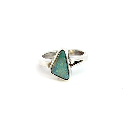 [24599SPGSROPAL] Opal Ring | Multi Coloured Boulder Opal Set In Silver