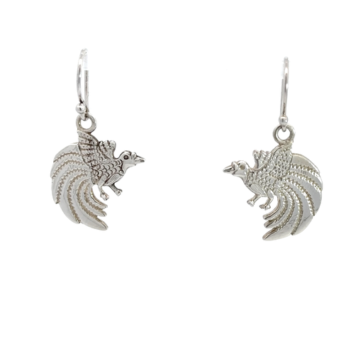 [24139JCSEGREATERBIRDOFPARADISE] Sterling Silver Bird of Paradise Earrings