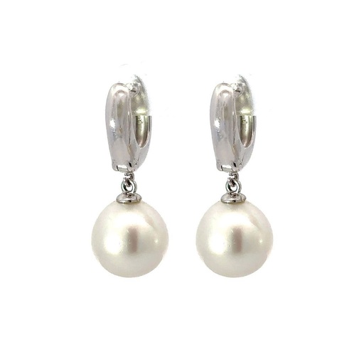 [29135] Pearl Hoop Earrings | Australian South Sea Pearls 14ct