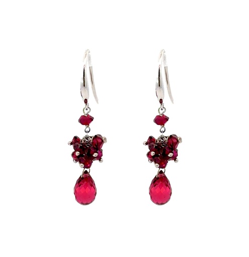 [27564SLEY18WERUBELLITETOURMALINE] Rubellite Tourmaline Earrings In 18K White Gold
