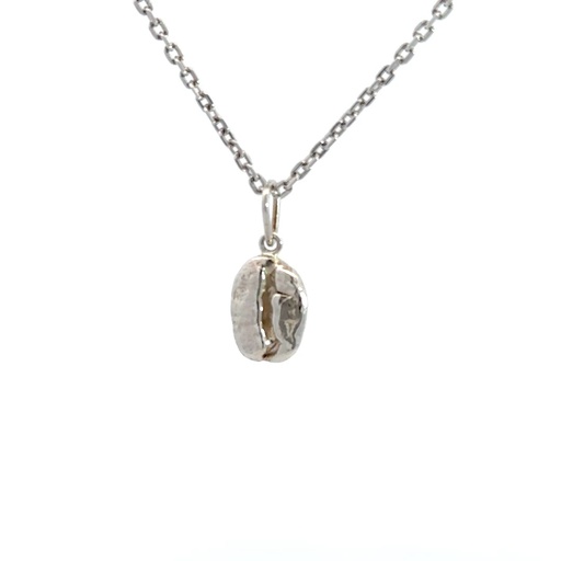 [22660JCSPCOFFEEBEAN] Sterling Silver Coffee Bean Pendant
