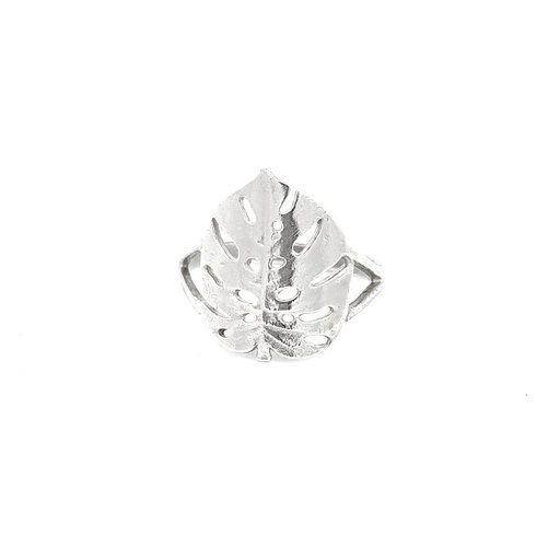 [22654] Monstera Palm Leaf Ring In Sterling Silver