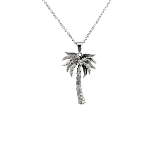 [22186] Coconut Palm Tree Pendant In Sterling Silver