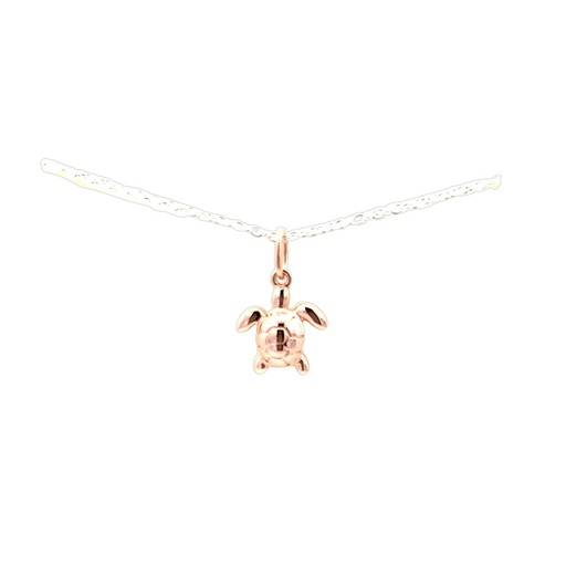 [21796SPETSNRGPTURTLE1] Petals Plated Step by Step Turtle Silver Necklace