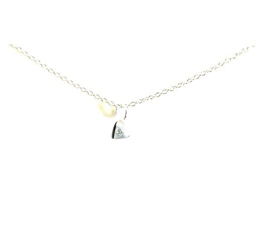 [21796SPETSNHEART] Petals Sterling Silver Mother Heart Necklace