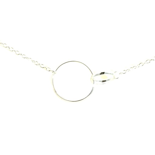 [21796SPETSNFATHERANDDAUGHTER] Petals Sterling Silver Father & Daughter Circle Necklace