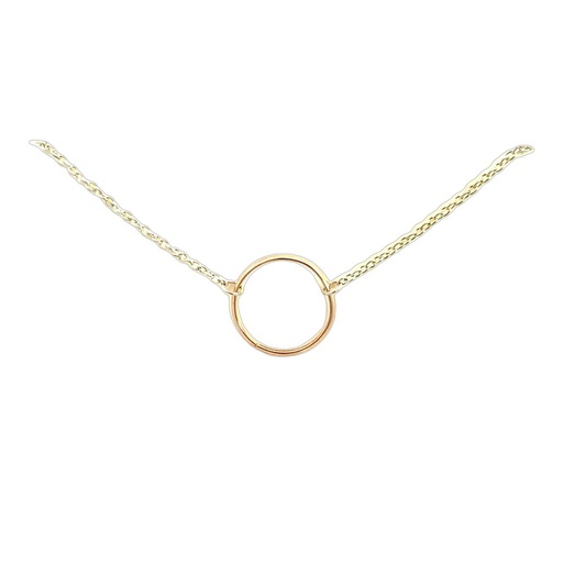 [21796fr] Petals Silver 'Friends' Circle Necklace