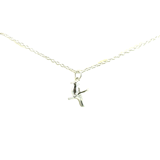 [21976SPETKOOKABURRA] Petals Necklace | Sterling Silver Kookaburra "I Love Australia"