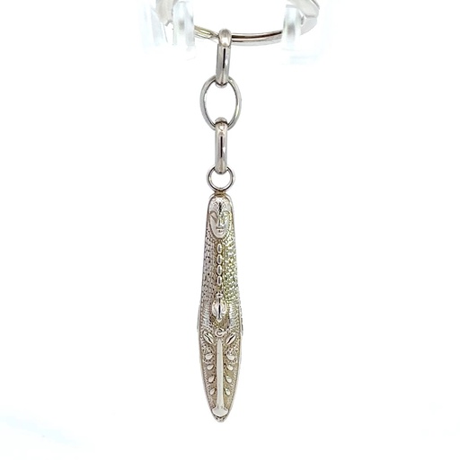 [23189JCSKEYRING22112] Crocodile Keyring In Sterling Silver