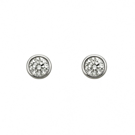 [29389] Diamond Stud Earrings Half Carat | 18K White Gold