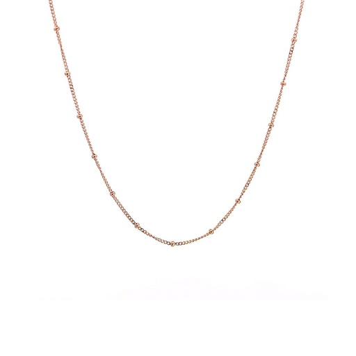 [28968SJC9PNSPACEDBEADS] Necklace With Spaced Beads In 9K Rose Gold