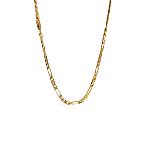 [24960SJ9YNfigaro] Figaro Necklace In 9K Yellow Gold