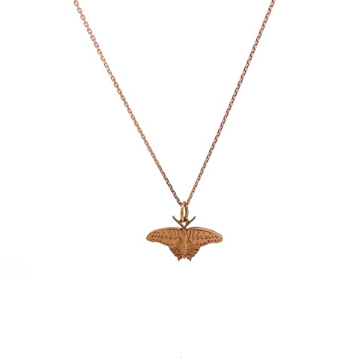 [22657JC9ppgreen triangleBUTTERFLY] Green Triangle Butterfly Pendant 9K Rose Gold