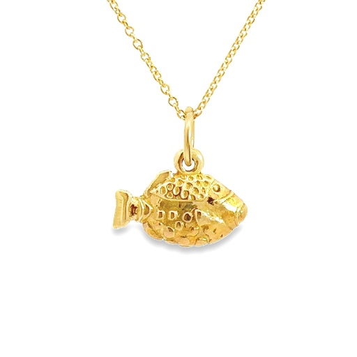 [22833] Triggerfish Pendant In 18K Yellow Gold