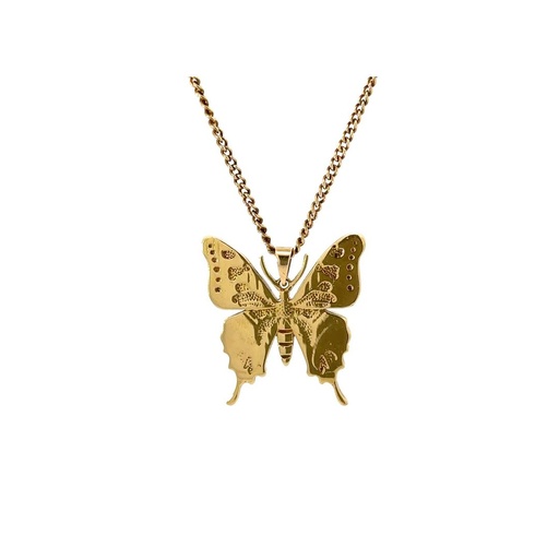 [2284718YPPURPLESPOTTEDSWALLOWBUTTERFLY] Purple Spotted Swallowstail Butterfly Pendant In 18K