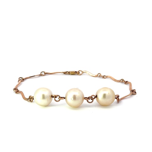 [26645] Bracelet With South Sea Pearls In 9K Rose