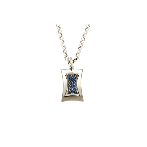 [12636] Sapphire Pendant | 9ct White Gold