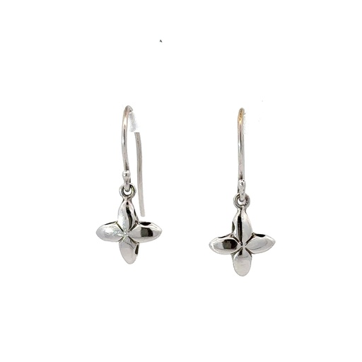 [14694] Kiss Drop Earrings In 9K White Gold