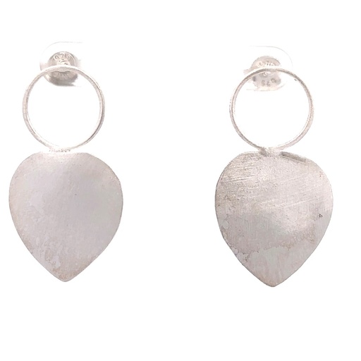 [29440SMWSE] Pear Shaped Silver Drop Earrings