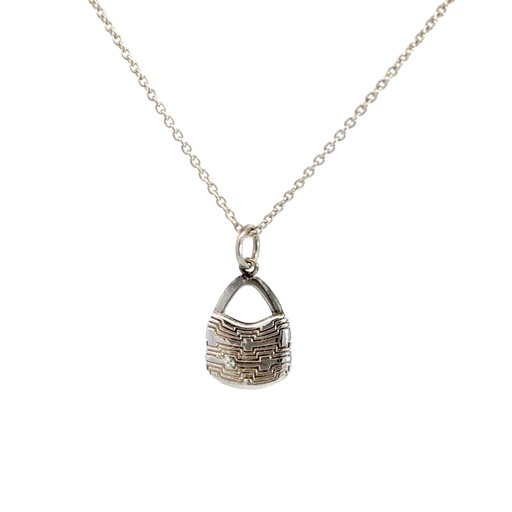[22134JCSPBILUM/23011] Sterling Silver Geo Bilum Pendant