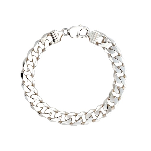 [24232STSBRFLATCURB] Classic Strength: Men's Silver Flat Heavy Link Bracelet