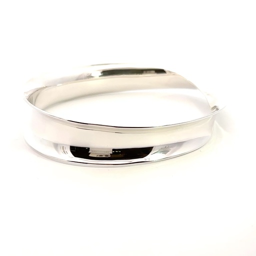 [25889SISBTWIST] Wide Twist Infinity Bangle In Sterling Silver